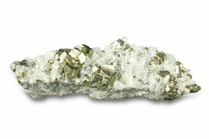 Quartz Crystals with Striated Pyrite - Peru #291896